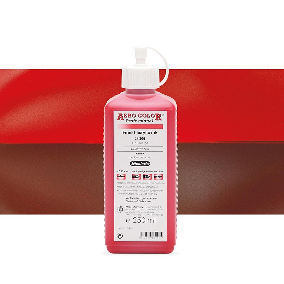 Schmincke Aero Color Professional Finest Akrilik ink. 250ml Brilliant Red 306