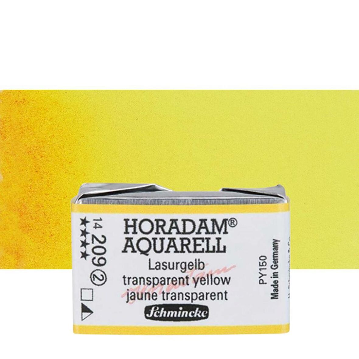 Schmincke Horadam Aquarell Tam Tablet Sulu Boya Translucent Yellow 209 S.2