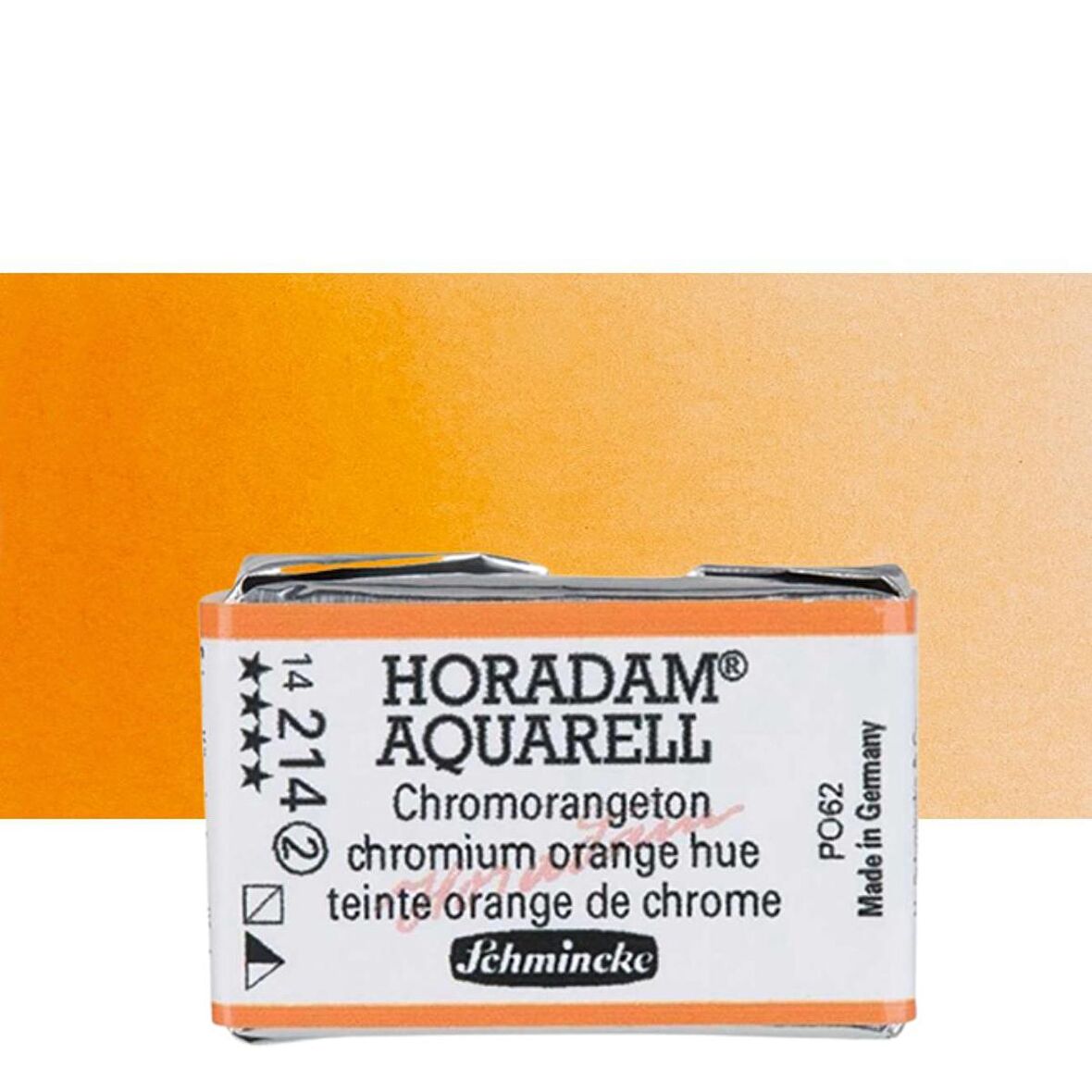 Schmincke Horadam Aquarell Tam Tablet Sulu Boya Chrome Orange, No Lead 214 S.2