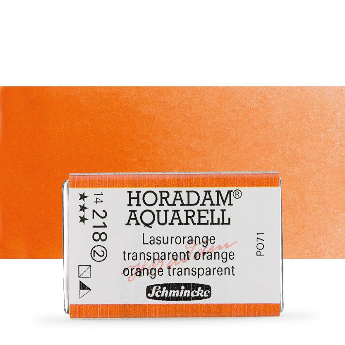 Schmincke Horadam Aquarell Tam Tablet Sulu Boya Translucent Orange 218 S.2