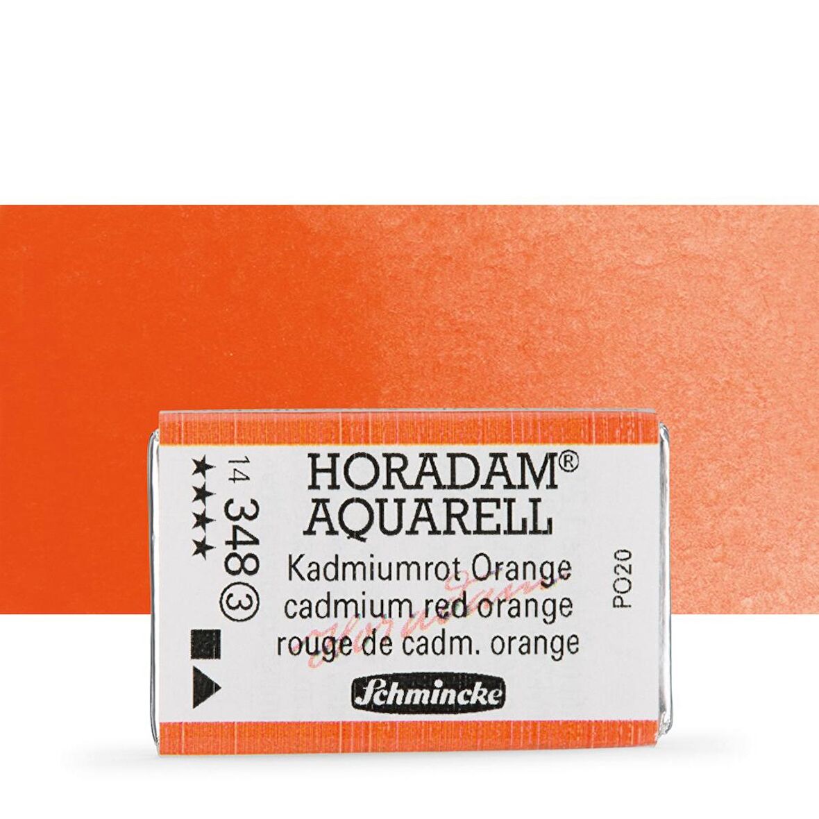 Schmincke Horadam Aquarell Tam Tablet Sulu Boya Cadmium Red Orange 348 S.3