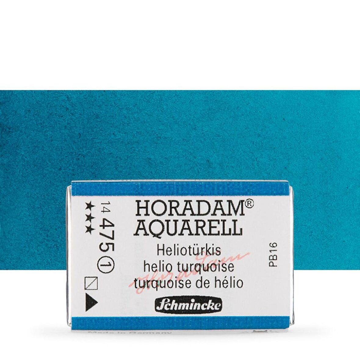 Schmincke Horadam Aquarell Tam Tablet Sulu Boya Helio Turquoise 475 S.1 