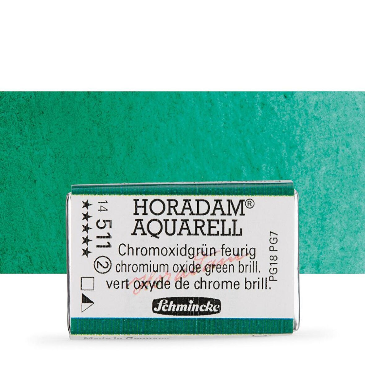 Schmincke Horadam Aquarell Tam Tablet Sulu Boya Chr. Oxide Green Bril. 511 S.2