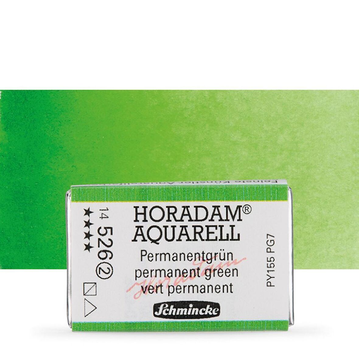 Schmincke Horadam Aquarell Tam Tablet Sulu Boya Permanent Green 526 S.2