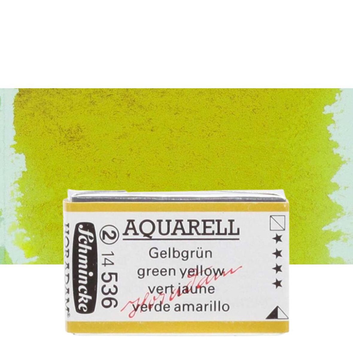 Schmincke Horadam Aquarell Tam Tablet Sulu Boya Green Yellow 536 S.2