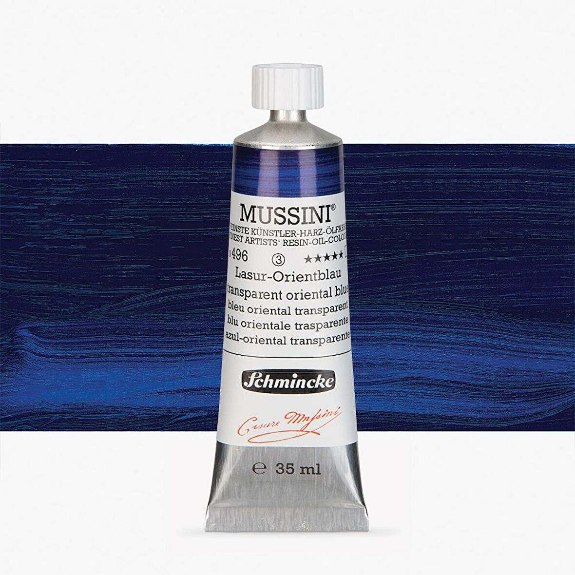 Schmincke  Mussini Yağlı Boya 35ml Translucent Oriental Blue 496 S.3