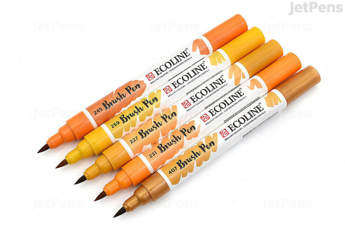 Talens Ecoline Suluboya Brush Pen 5li Set Orange Tones