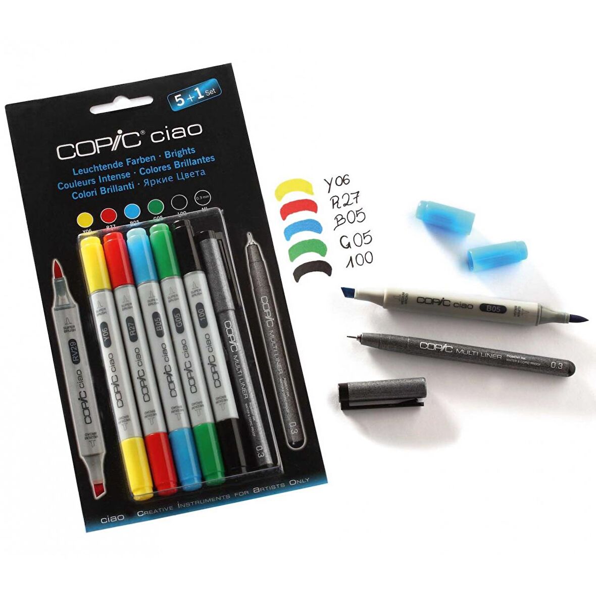 Copic Ciao Marker Kalemi 5+1 Set - Brights