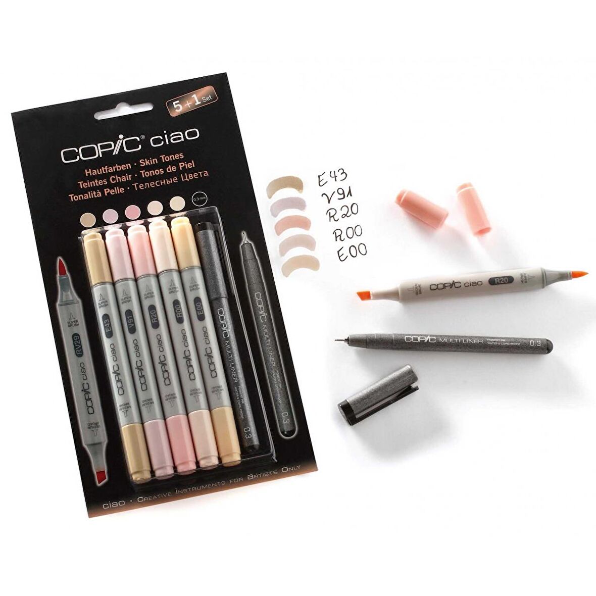 Copic Ciao Marker Kalemi 5+1 Set - Skin Tones