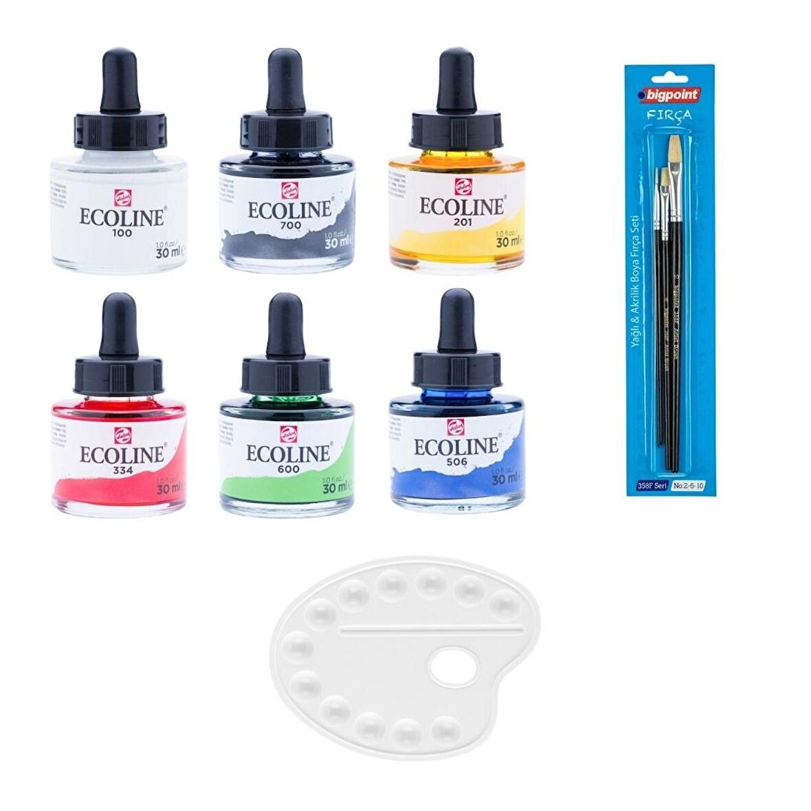 Talens Ecoline Sıvı Suluboya Mürekkep 30ml Başlangıç Seti