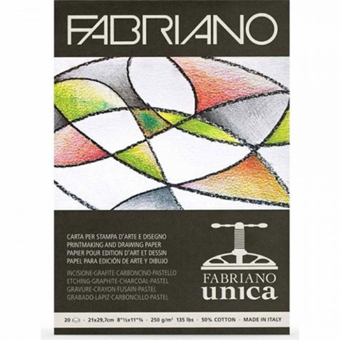 Fabriano Unica Blocco 250gr 20 Sayfa A4 (21x29.7cm) Beyaz