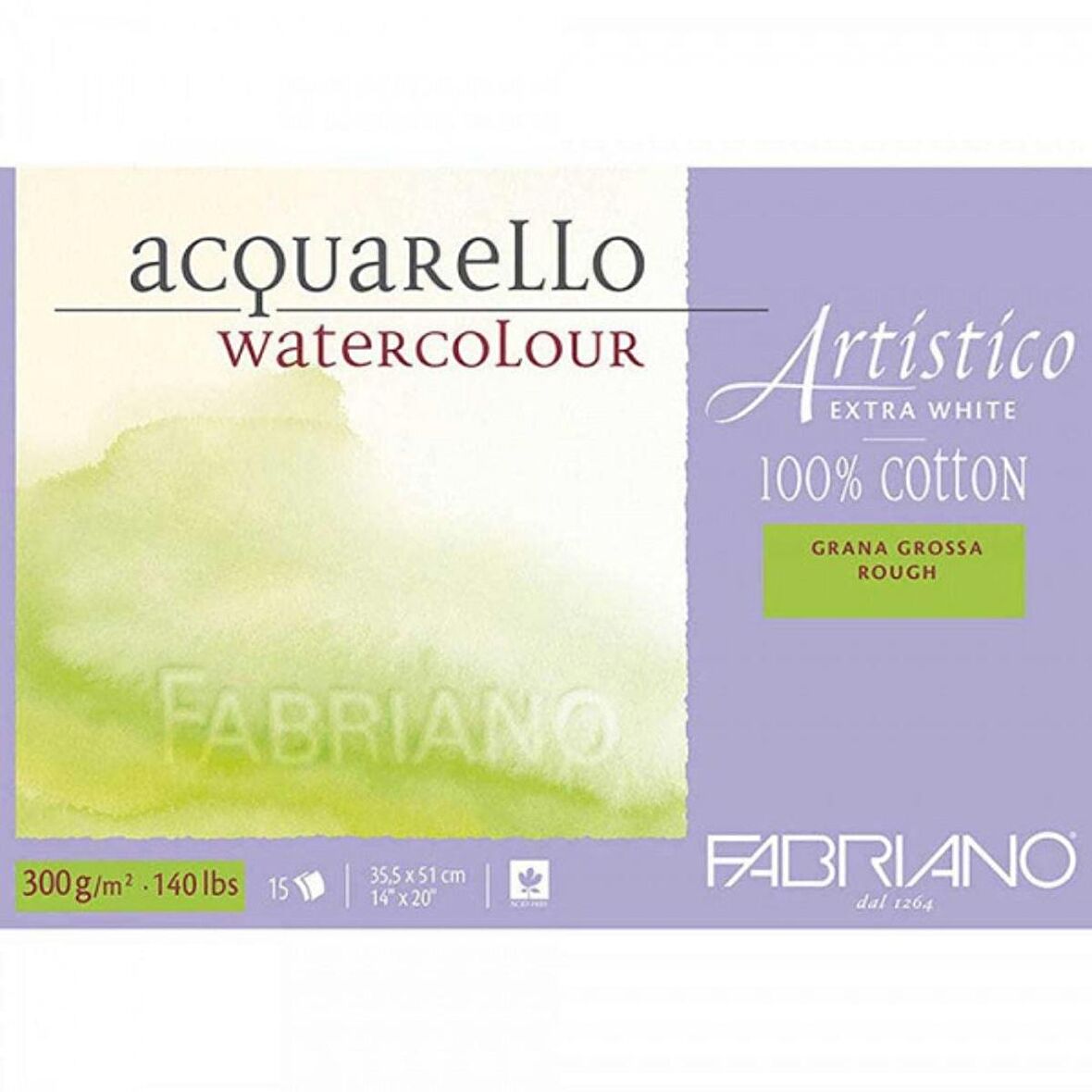 Fabriano Artistico Extra White Rough 300gr Sulu Boya Blok 15 Sayfa 35.5x51cm