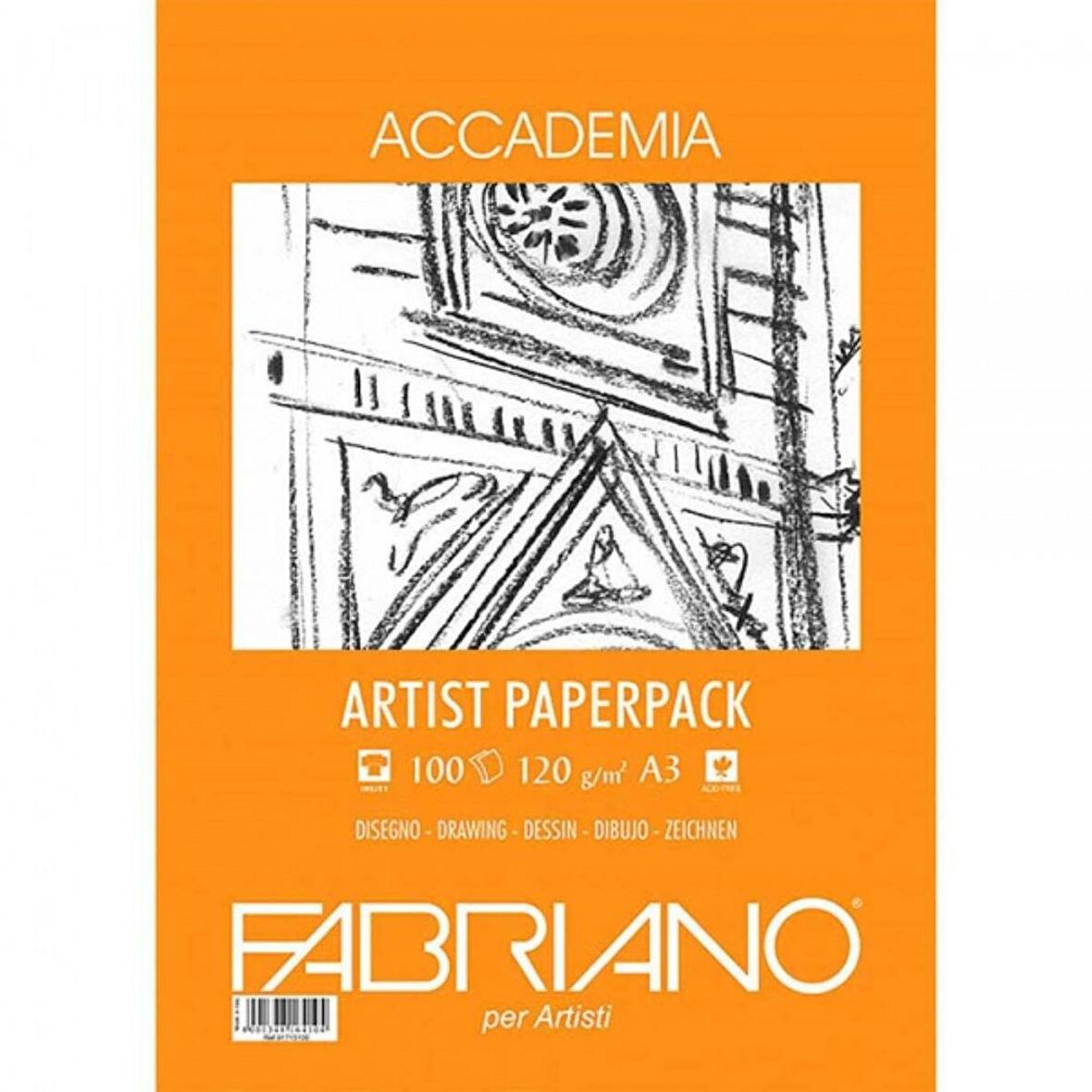 Fabriano Accademia Artists Paperpack Natural Grain 120gr A3 (29.7x42cm) 100 Sayfa