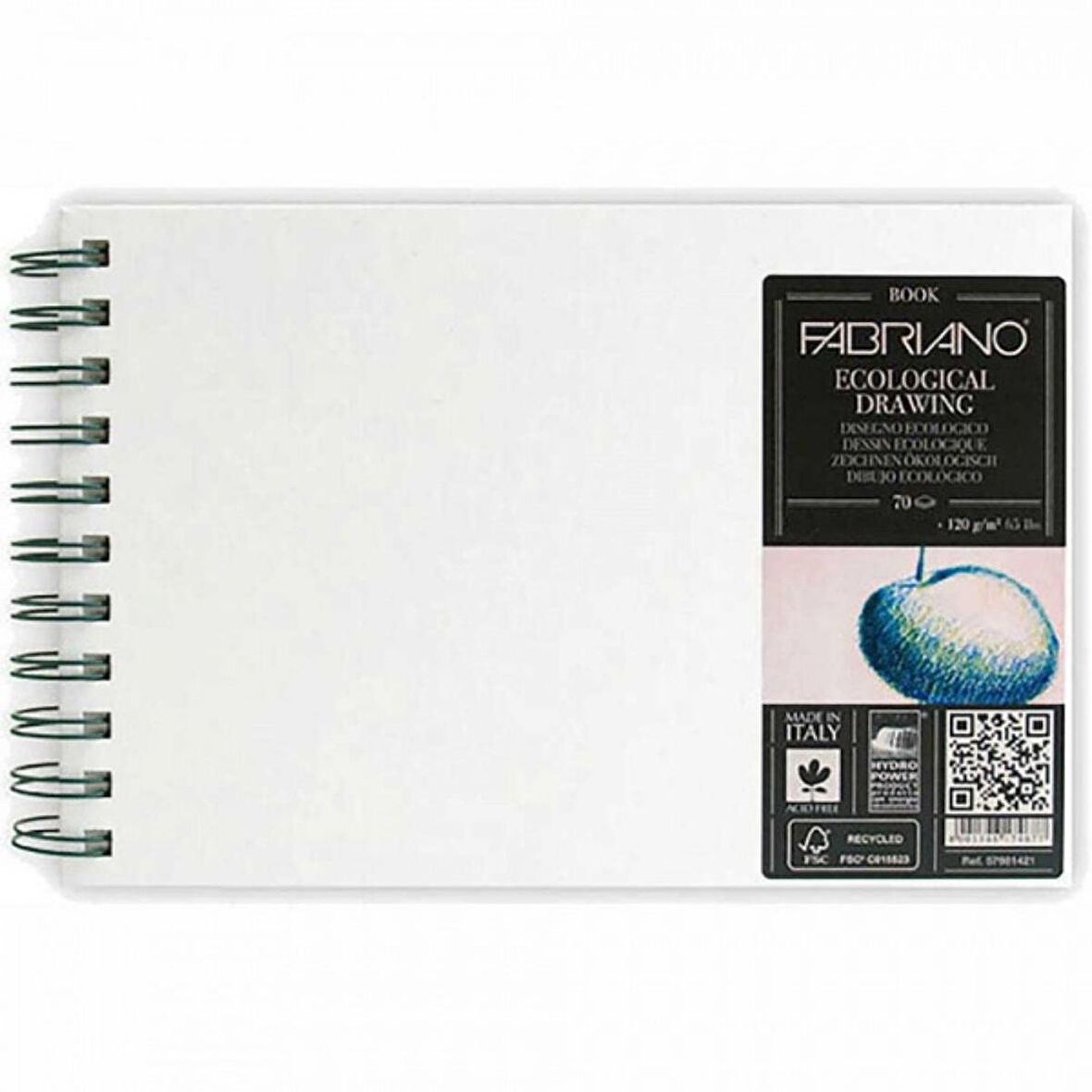 Fabriano Ecological Drawing Book 120gr Portrait Spiralli Çizim Blok 70 Sayfa A3 (29.7x42cm)