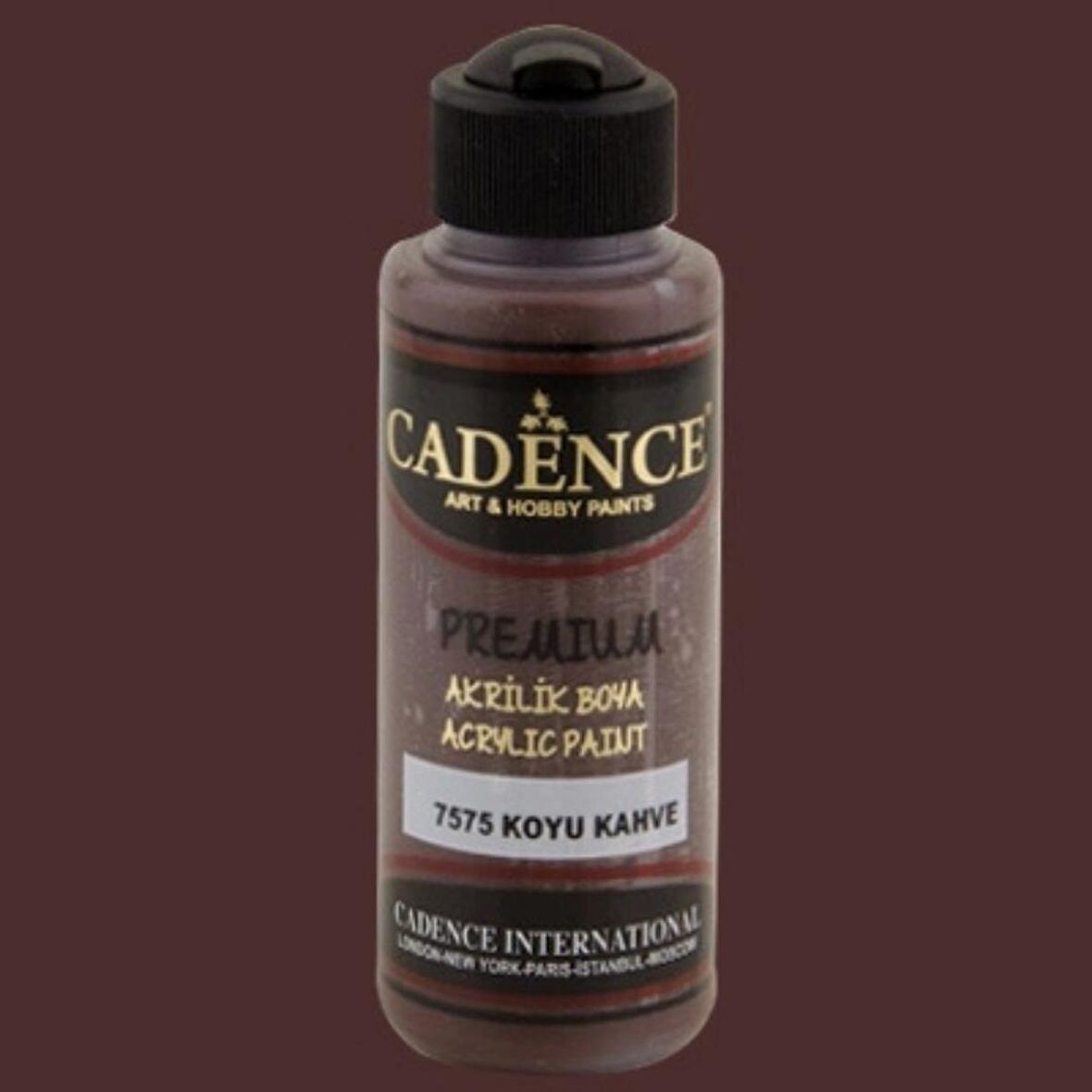 Cadence Yayınları Premium Akrilik Boya 120ml Koyu Kahve 7575