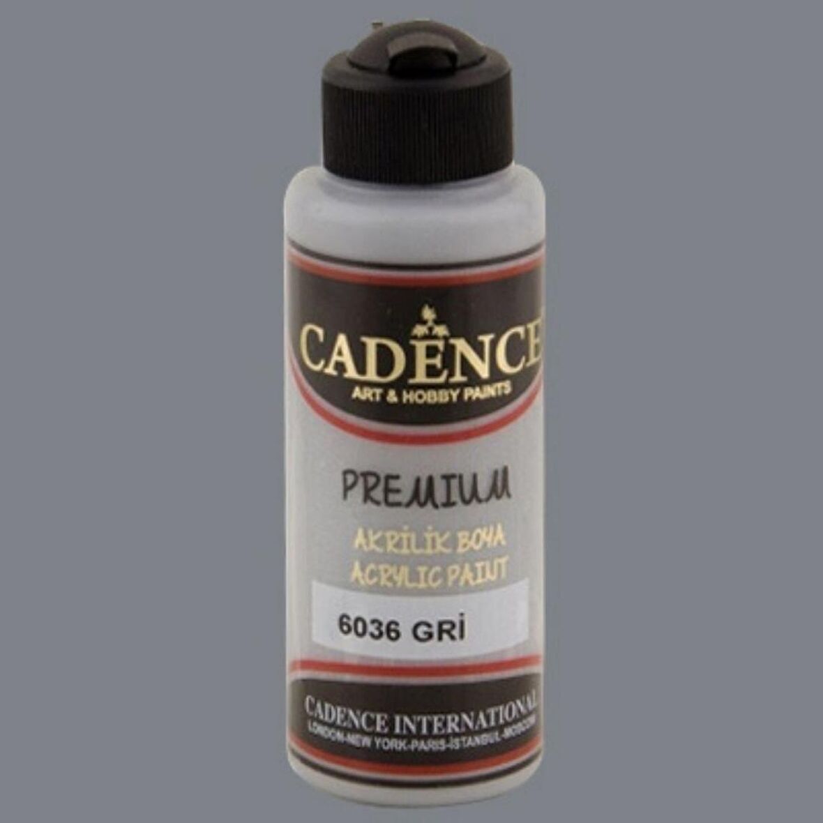 Cadence Yayınları Premium Akrilik Boya 120ml Gri 6036