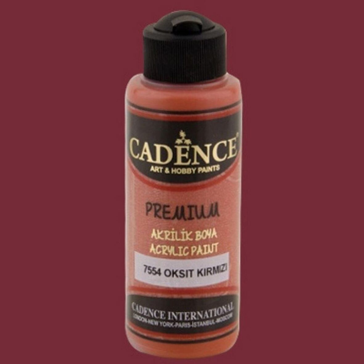 Cadence Yayınları Premium Akrilik Boya 120ml Oksit Kırmızı 7554