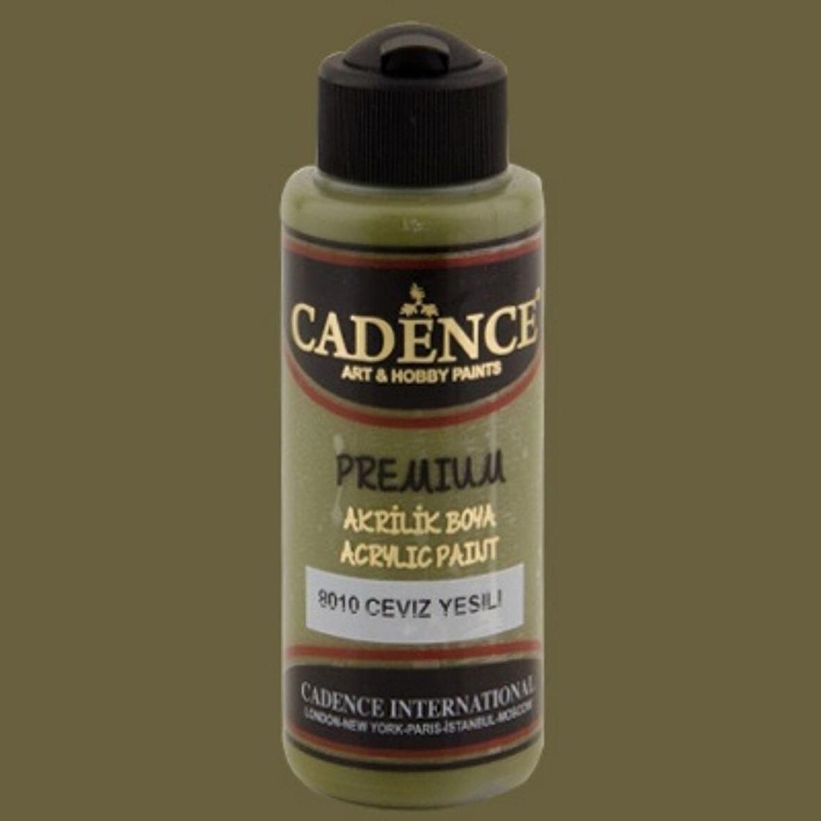 Cadence Yayınları Premium Akrilik Boya 120ml Ceviz Yeşili 8010