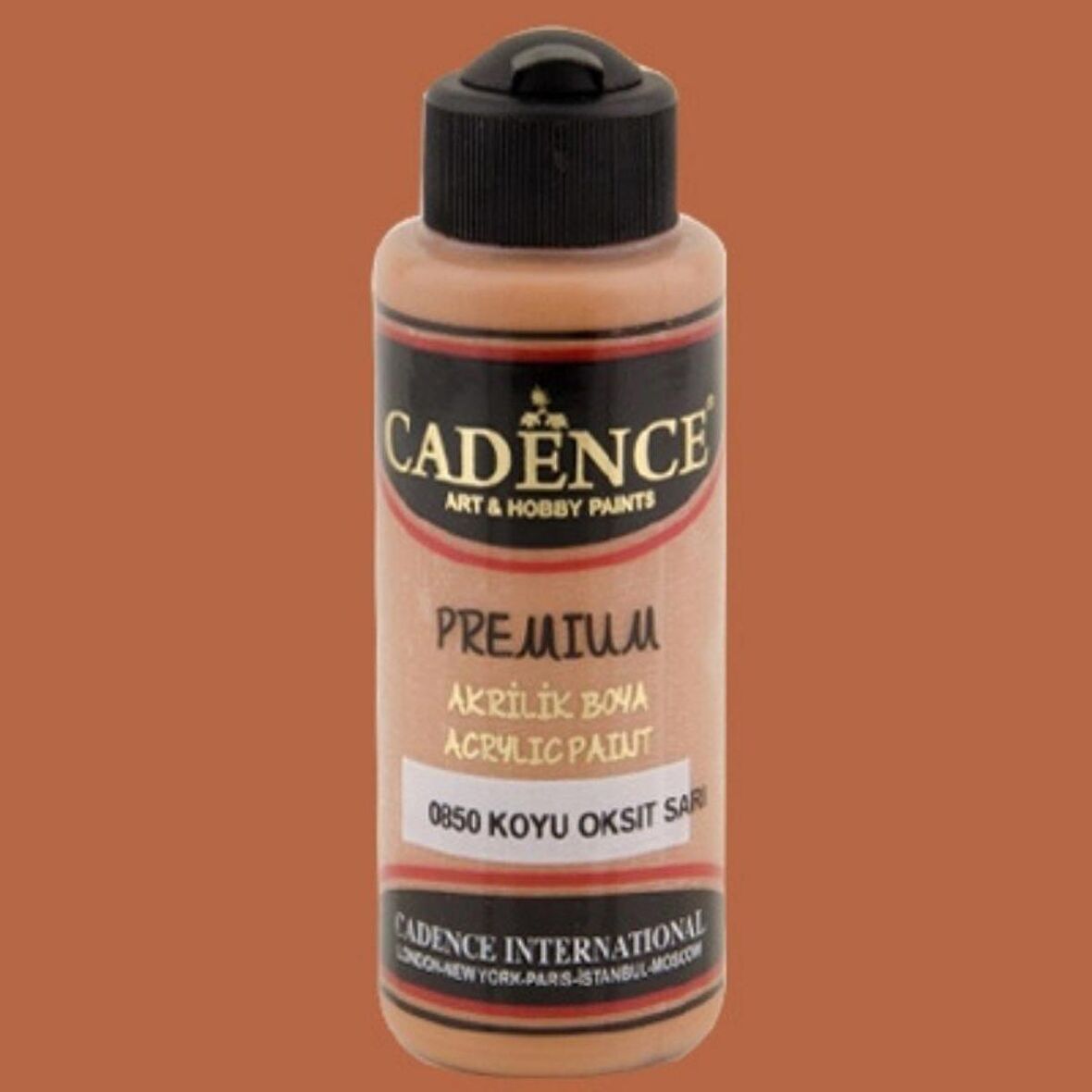 Cadence Yayınları Premium Akrilik Boya 120ml Koyu Oksit Sarı 0850