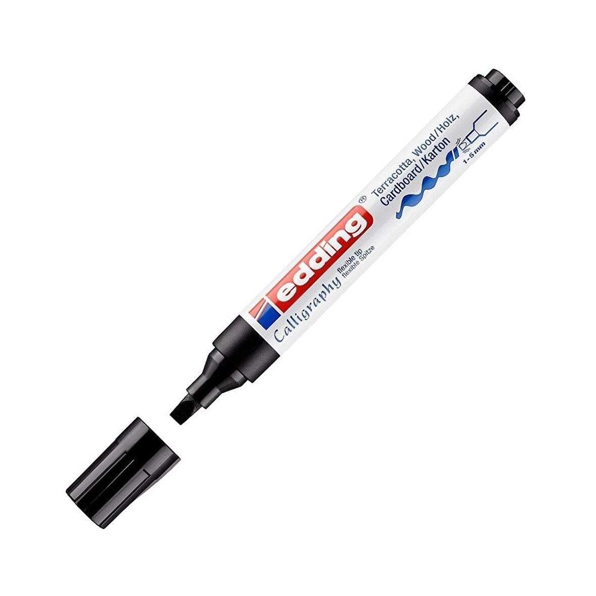 Edding 1455 Esnek Uçlu Kaligrafi Marker Kalem 5.0mm Siyah 01