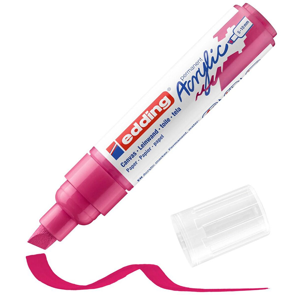 Edding 5000 Akrilik Markör Kalemi 5-10mm Kesik Uç Magenta 909