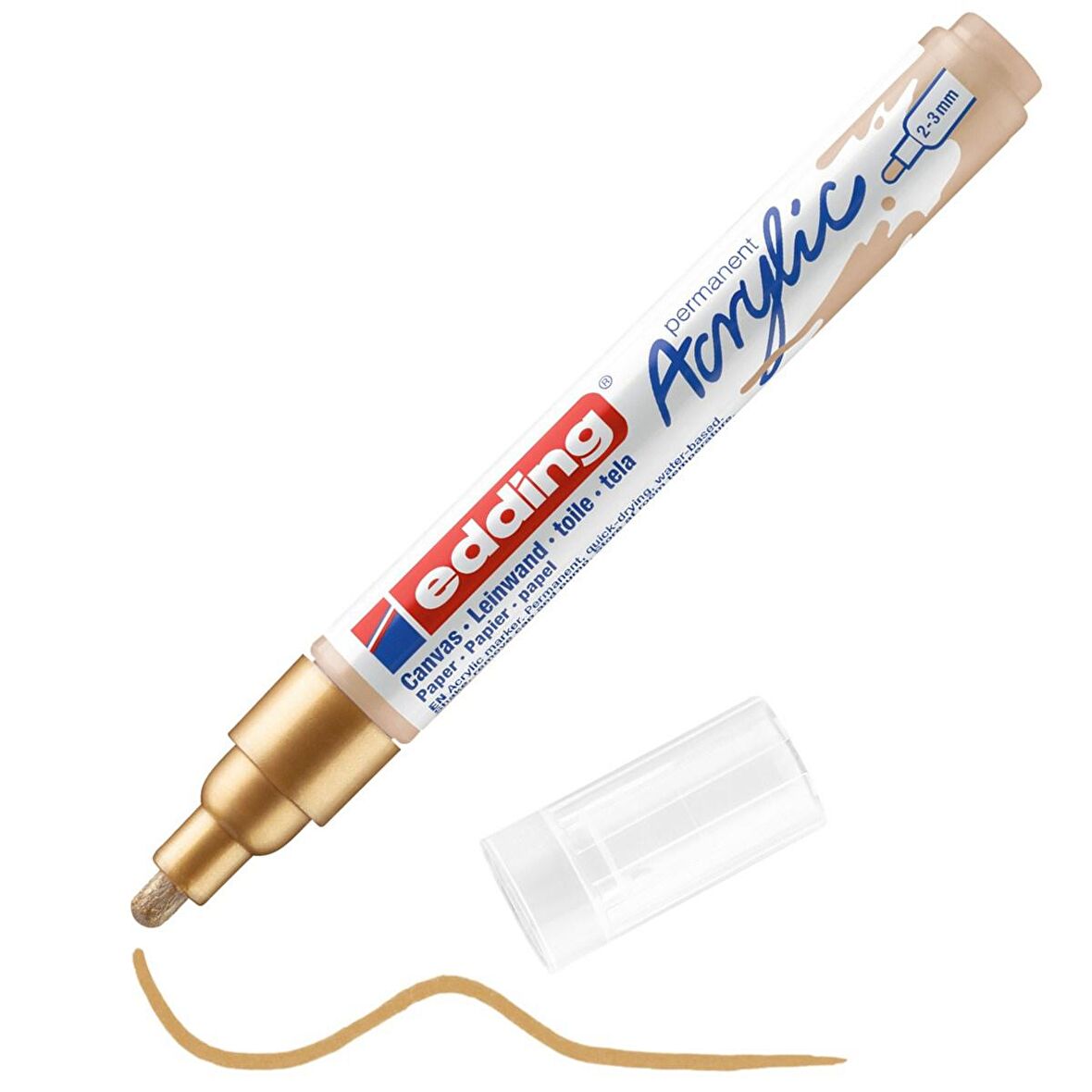 Edding 5100 Akrilik Markör Kalemi 2-3mm Yuvarlak Uç Altın 924