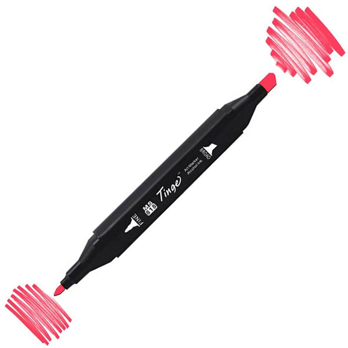 Tinge Twin Çift Uçlu Marker Kalemi F121 Fluorescent Coral Red