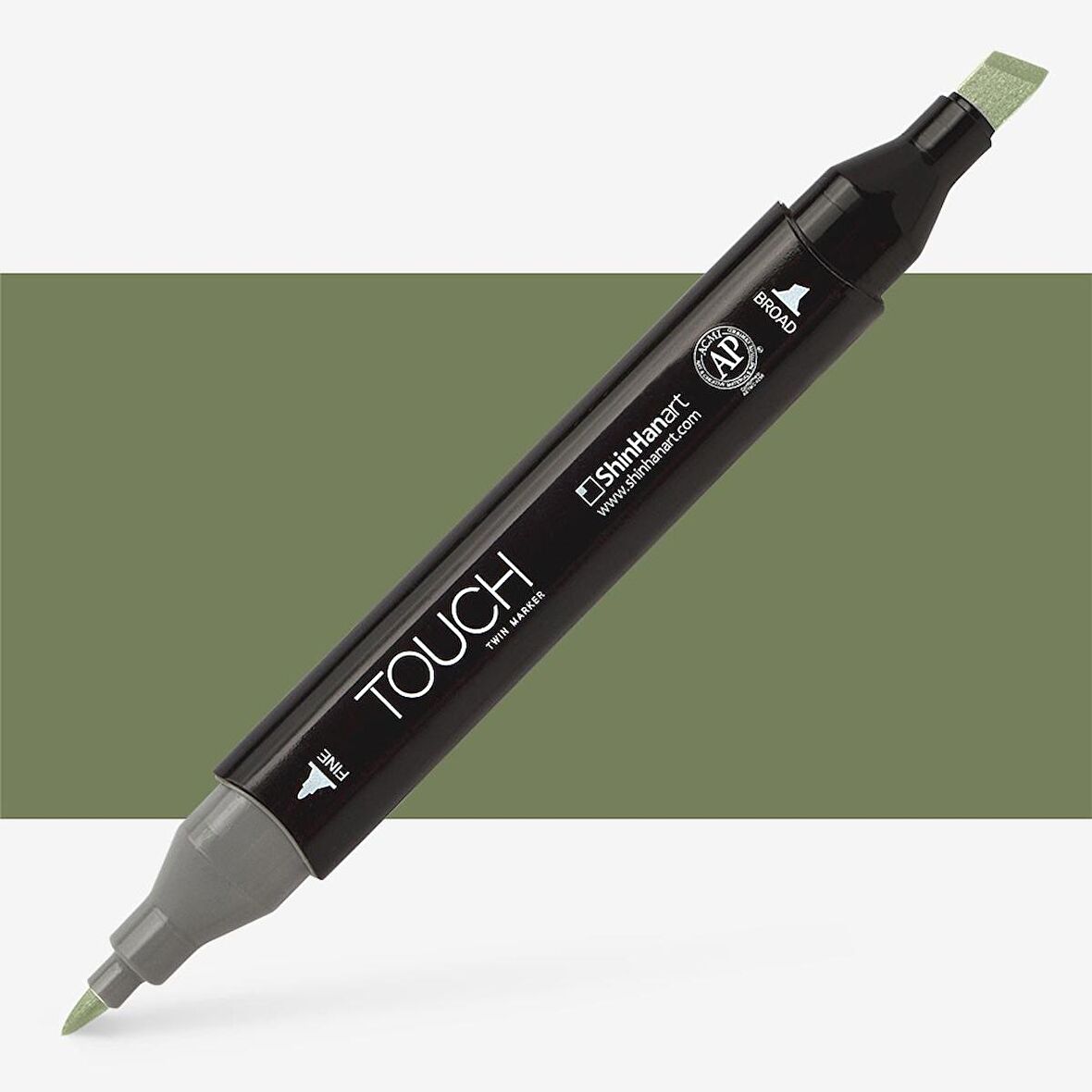 Shinhan Art Touch Twin Marker Pen : Çift Uçlu Marker Kalemi : BRONZE GREEN : Y42