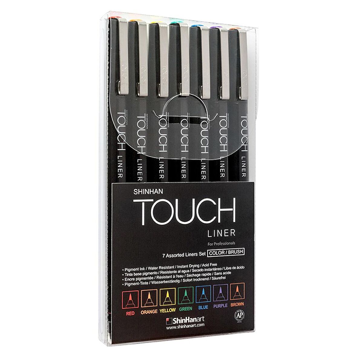 Shinhan Art TOUCH LINER : BRUSH 0.1MM : 7'li Set