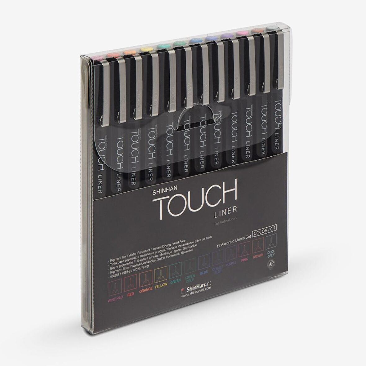 Shinhan Art TOUCH LINER : BRUSH 0.1MM : 12'li Set