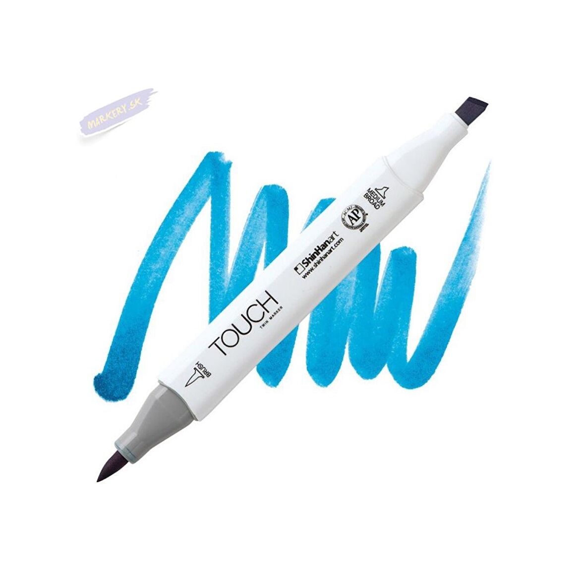 Shinhan Art TOUCH TWIN BRUSH PEN : Çift Taraflı Marker : B261 Primary cyan