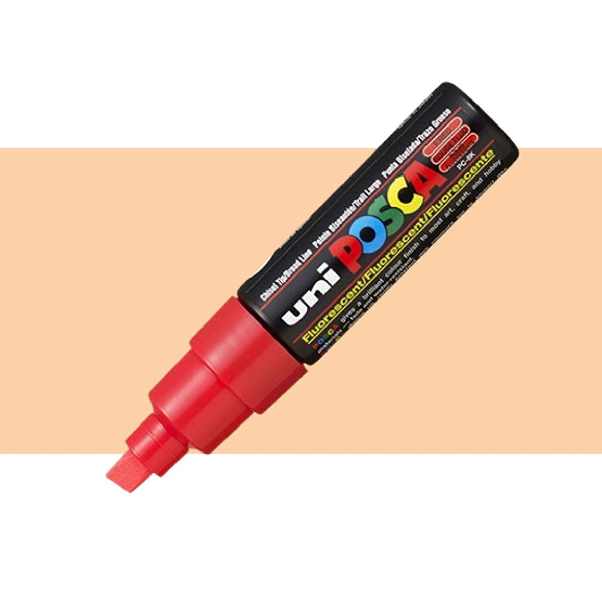 Uni Posca Marker Kalem PC-8K (8mm) Fosforlu Kırmızı