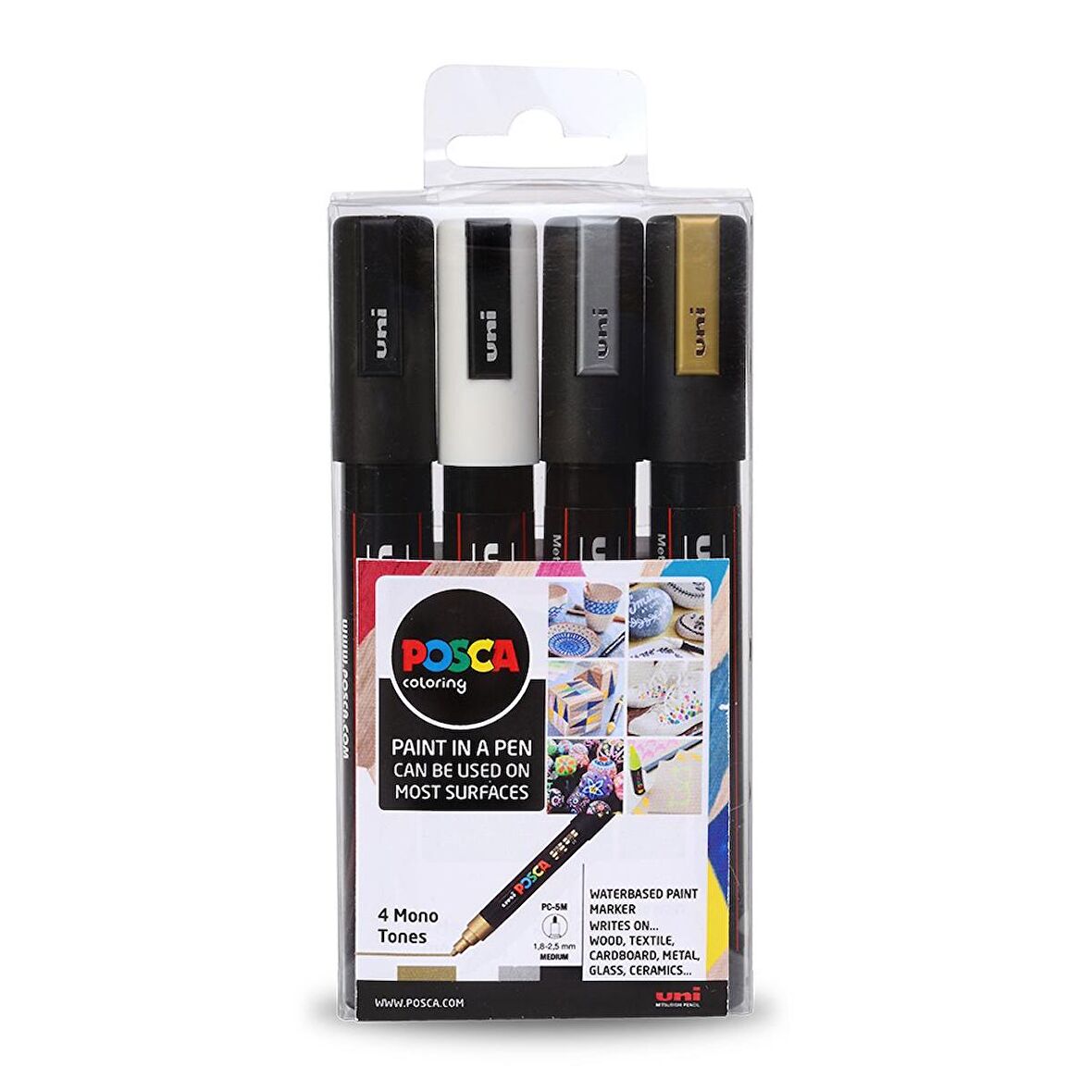 Uni Posca Marker Pc-5m (1.8-2.5mm) 4'lü Set 2