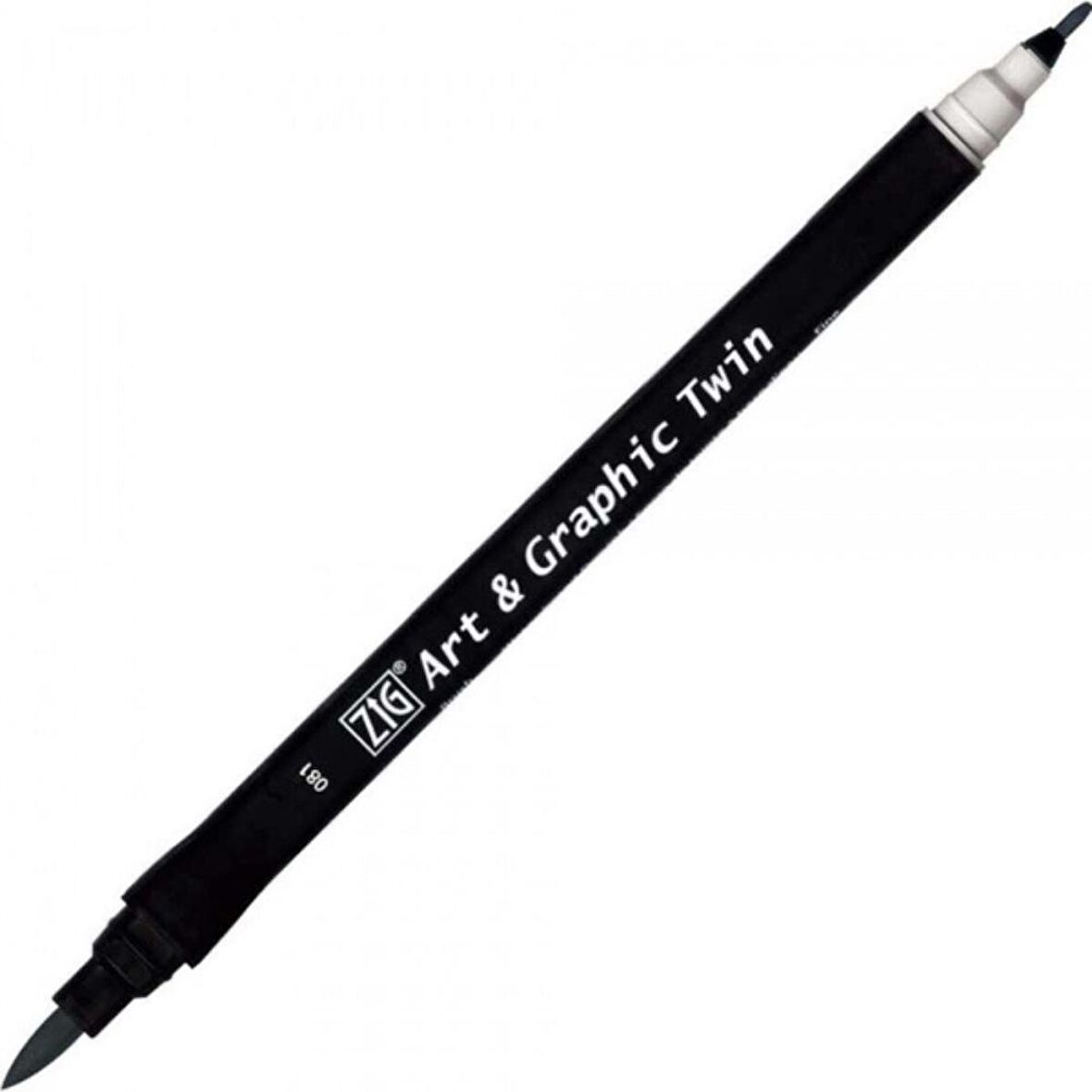 Zig Art & Graphic Twin TUT-80 Fırça Uçlu Marker Dawn Gray 081