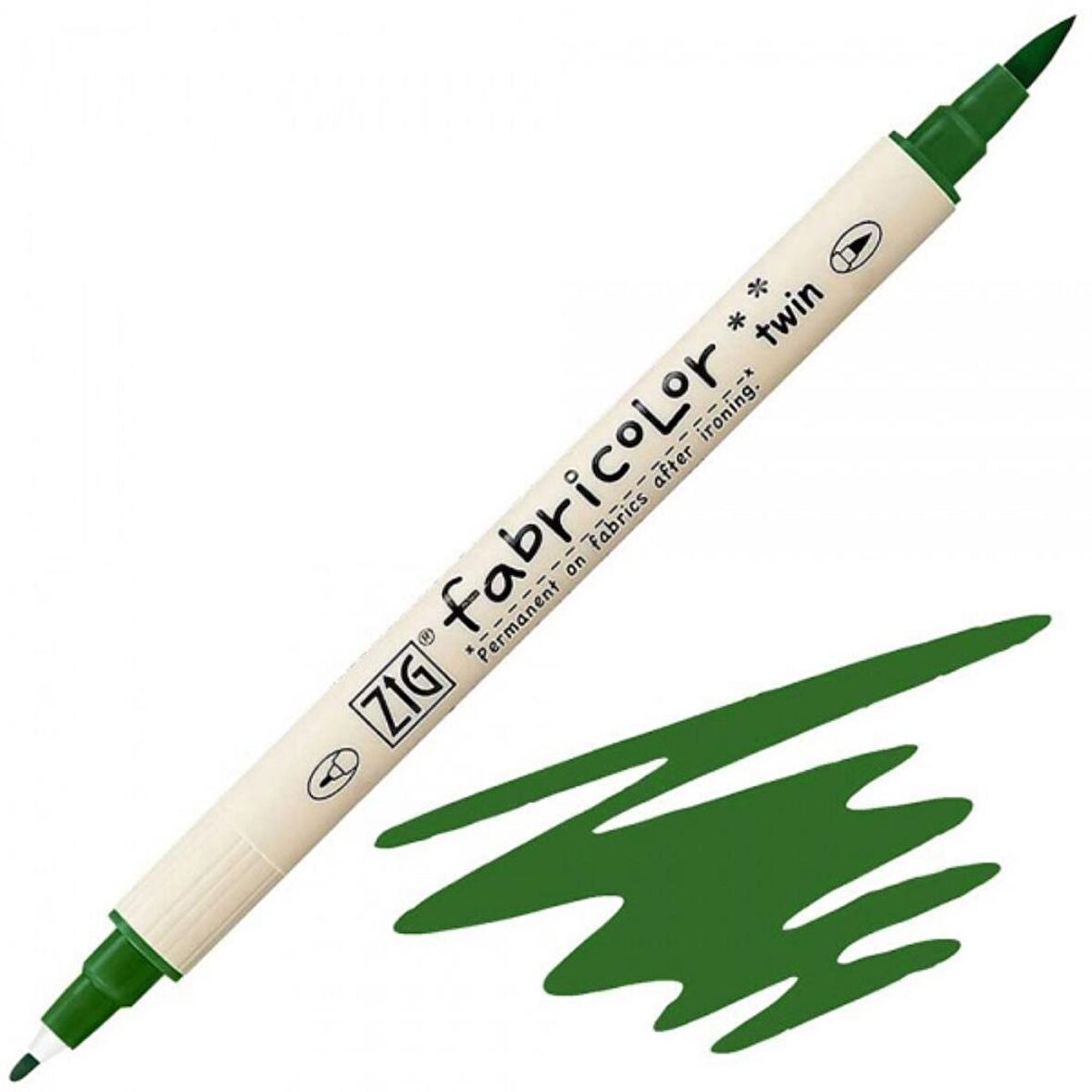 Zig Fabricolor Marker Twin Kumaş Kalemi Green 040