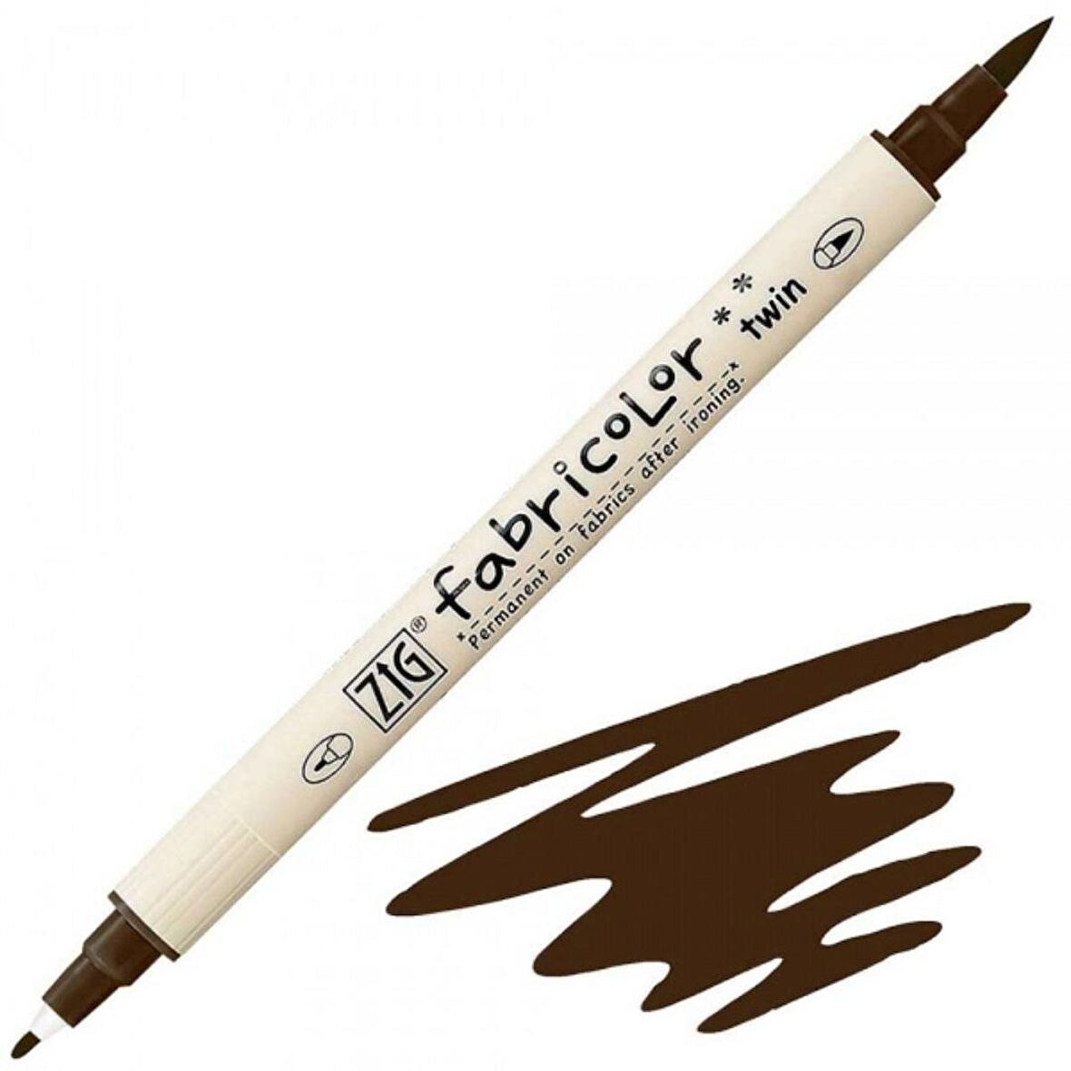 Zig Fabricolor Marker Twin Kumaş Kalemi Dark Brown 062