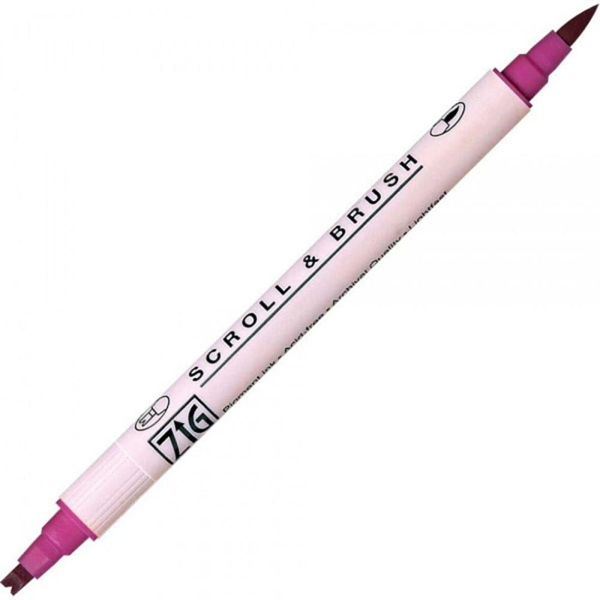 Zig Scroll & Brush Pen Çift Çizgi Kaligrafi Kalemi Pure Pink 025