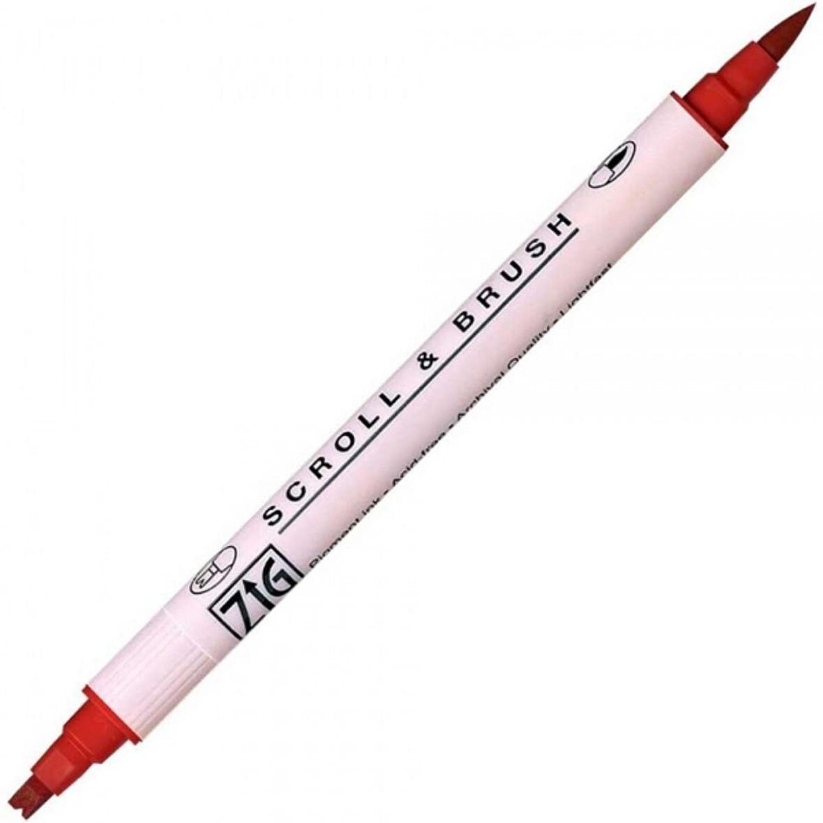 Zig Scroll & Brush Pen Çift Çizgi Kaligrafi Kalemi Pure Red 020