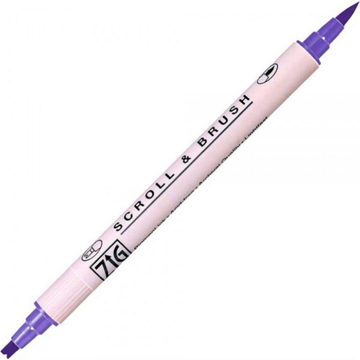 Zig Scroll & Brush Pen Çift Çizgi Kaligrafi Kalemi Pure Violet 080