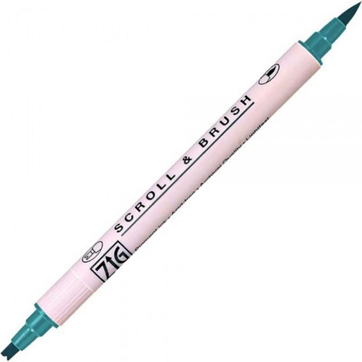 Zig Scroll & Brush Pen Çift Çizgi Kaligrafi Kalemi Teal 033