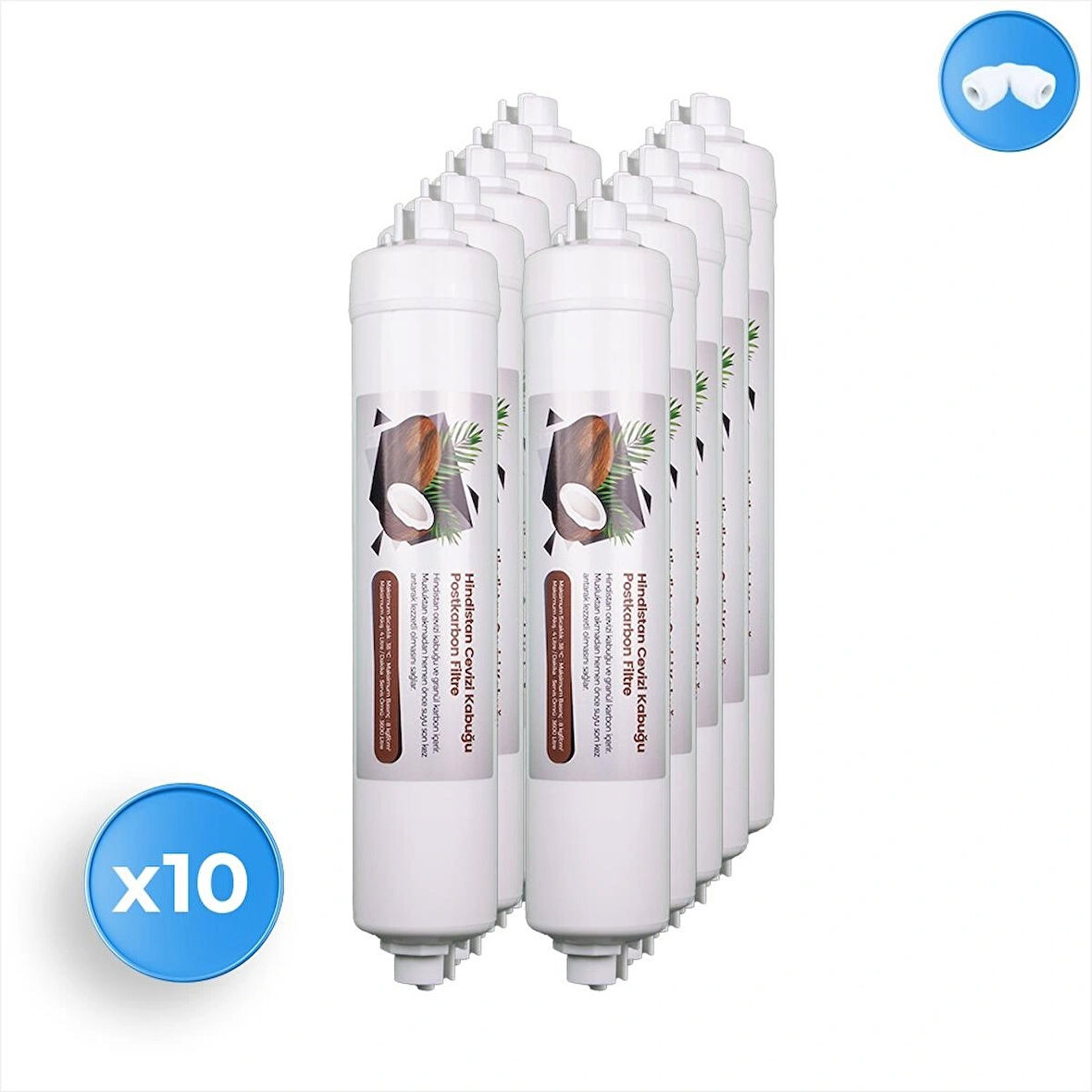 Su Arıtma Cihazı Coconut Eco Post Carbon Tatlandırıcı Filtre 10 Adet