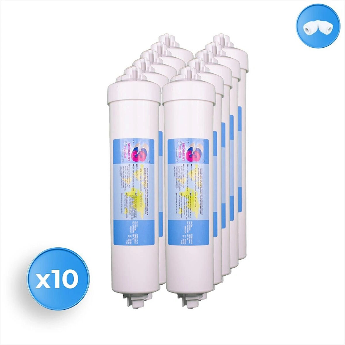 Su Arıtma Cihazı Premium Inline Aşama 3 Sediment Filtre 10 Adet