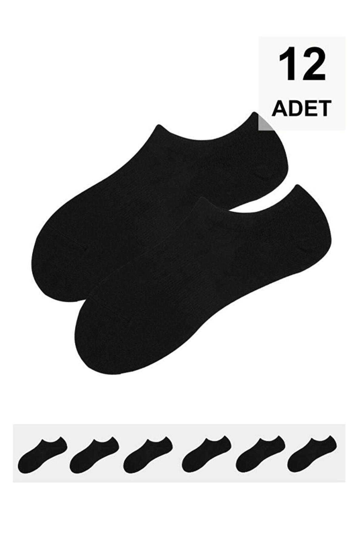 12 Adet Kadın Sneakers Çorap - Karışık Renk