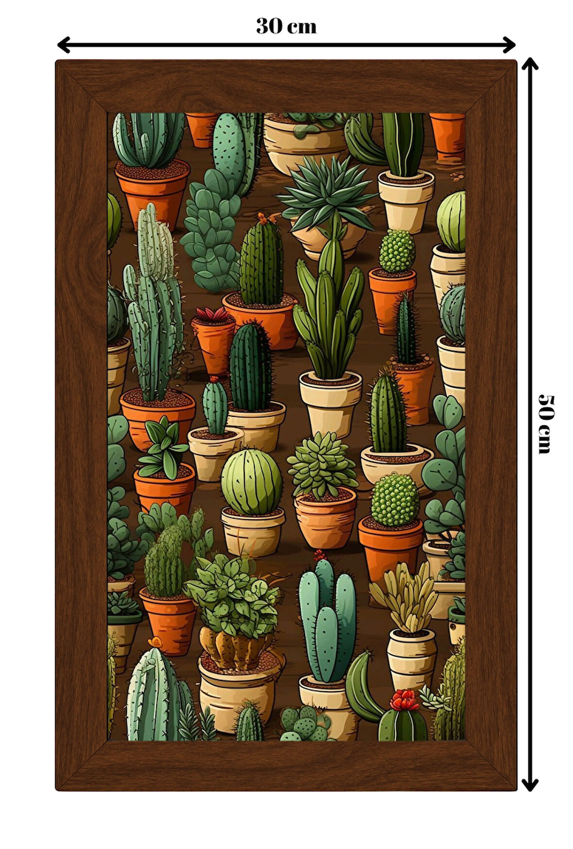 SERAMİK ÜZERİNE AHŞAP ÇERÇEVELİ 30x50cm TABLO NO:51