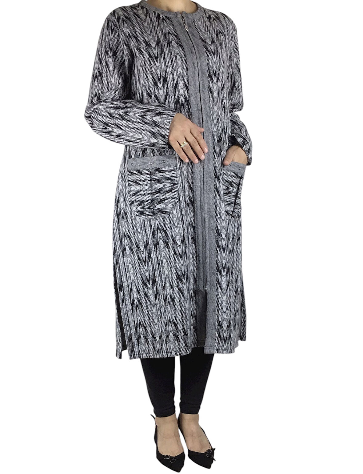 KADIN ÖNÜ FERMUARLI ÜSTTEN CEPLİ KALIN KAP