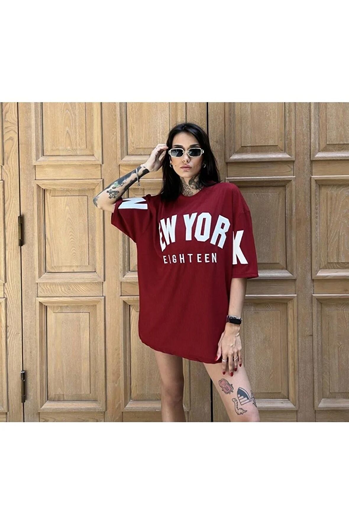 Unisex New York Fitilli Oversize Tshirt