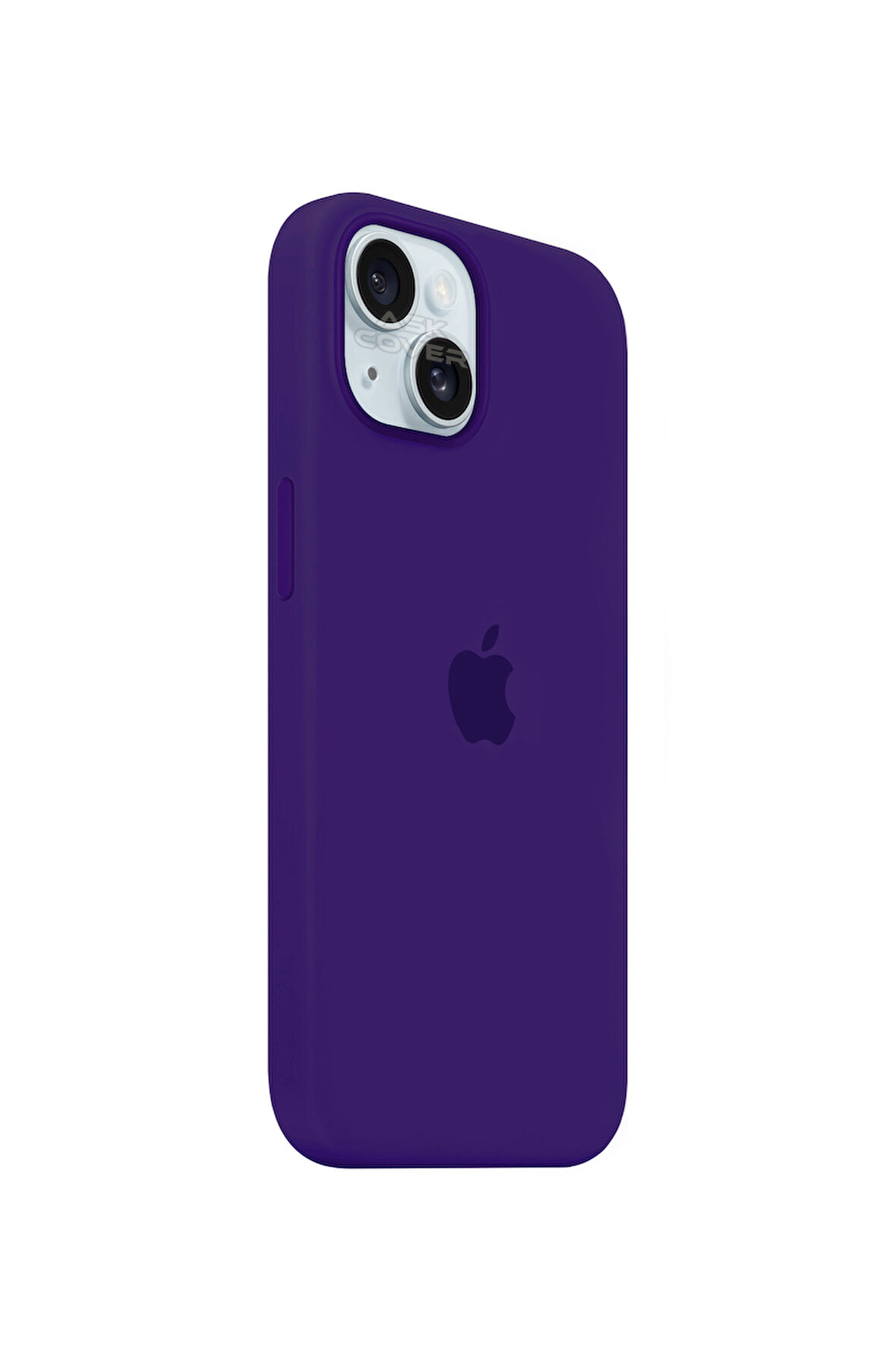 Ask Cover Apple iPhone 15 Plus için MagSafe Özellikli Silikon Kılıf Lansman Logolu Kılıf - Mor
