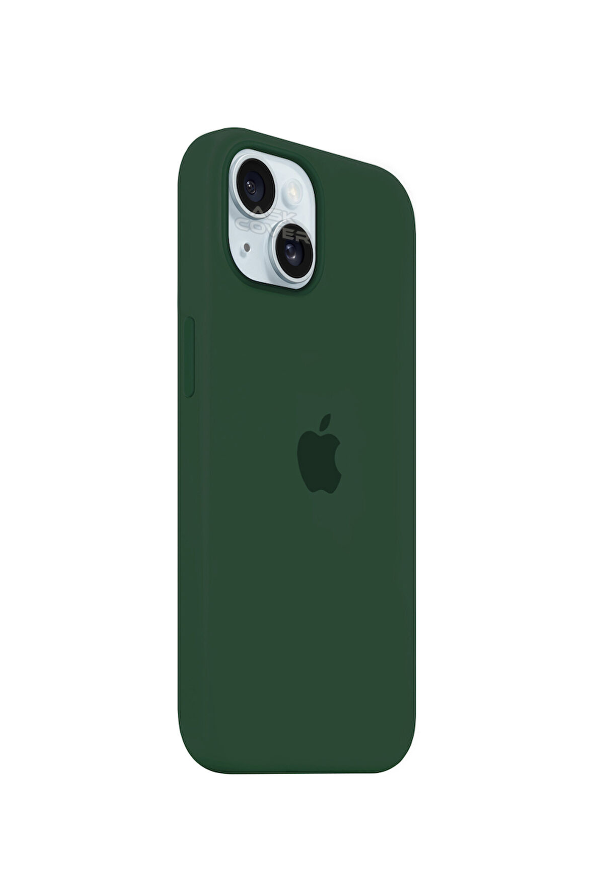 Ask Cover Apple iPhone 15 Plus için MagSafe Özellikli Silikon Kılıf Lansman Logolu Kılıf - Zümrüt