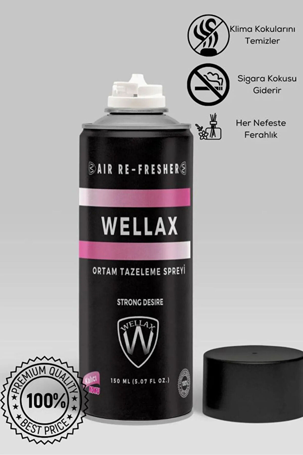 Koku Giderici Klima Bombası Dezenfektan Sprey 150 Ml, Temizleyici Tazeleyici Strong Desire