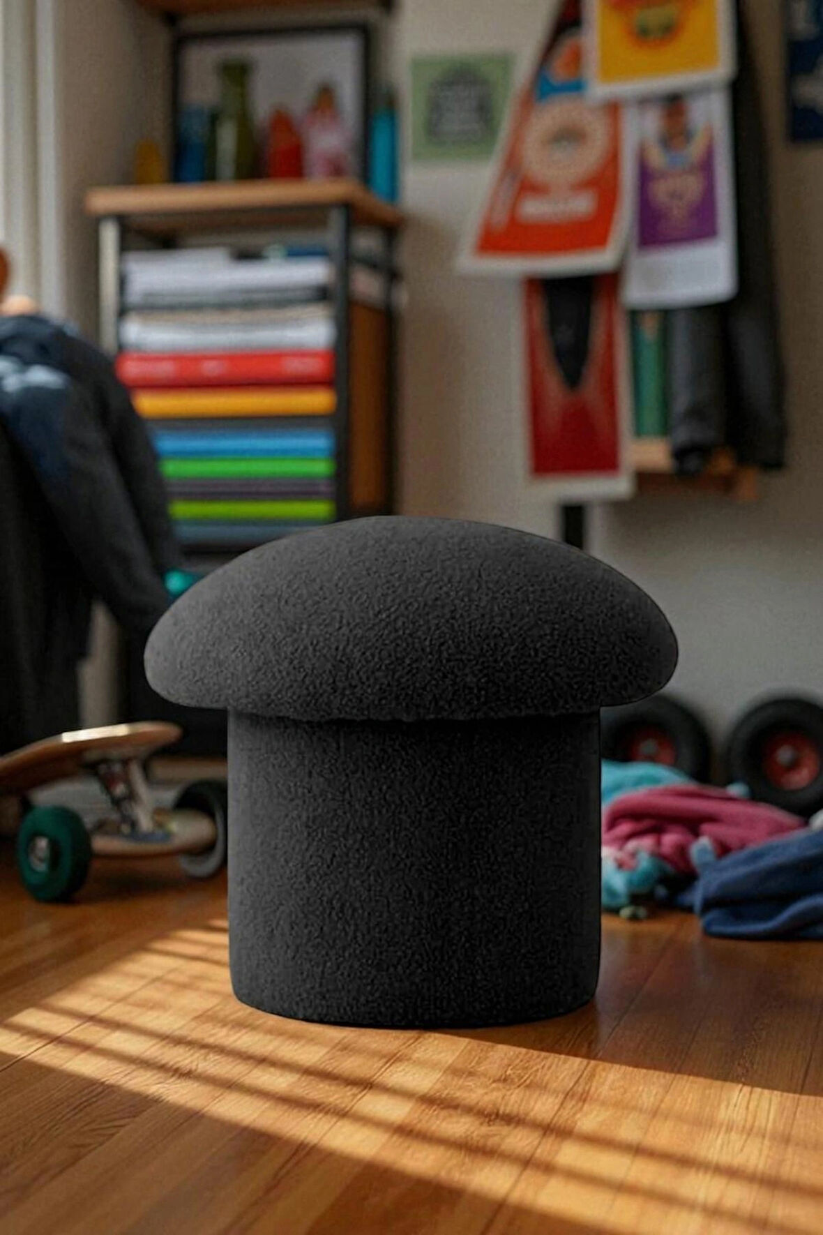 ASTRA Mantar Puf – Renkli Teddy Peluşlu Dekoratif Bench